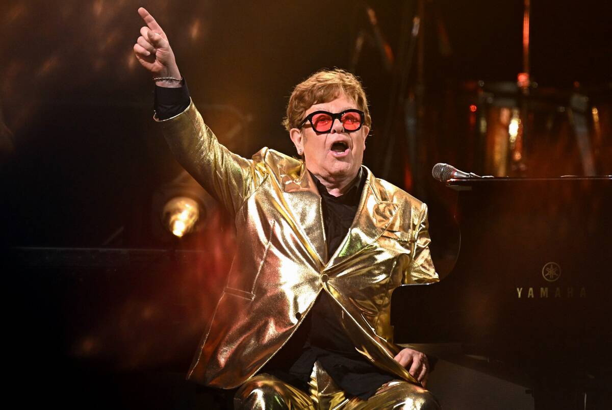 Sir Elton John performs on stage during Day 5 of Glastonbury Festival 2023 on June 25, 2023 in Glastonbury, England.