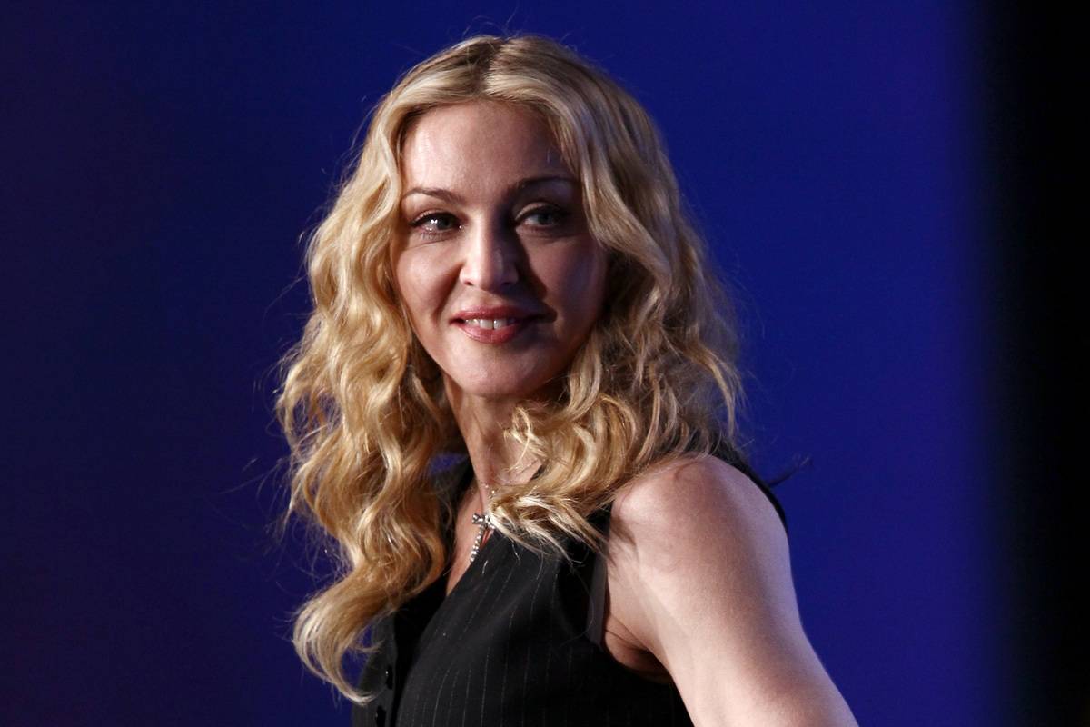 Madonna at the Bridgestone Super Bowl XLVI Halftime Show Press Conference.