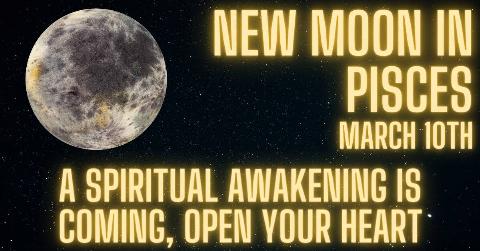 An illustration of a moon against a starry sky, glowing yellow text reads, 