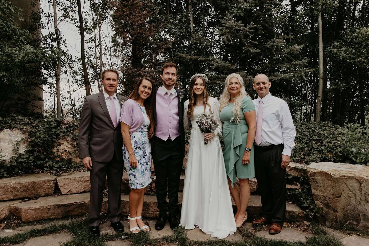 Tyler and Kelsey's wedding, each other their family there.