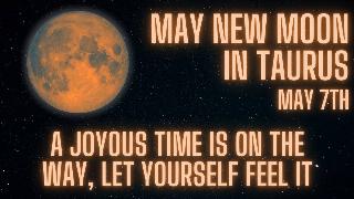 An orange and black moon with a slight grey glow against a starry sky. There's orange, glowing text that reads, 
