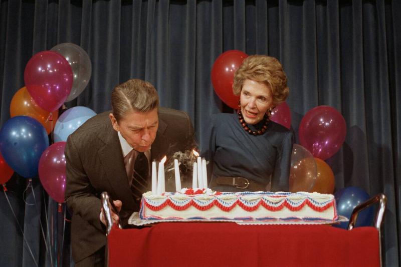 Reagan Blowing out Candles