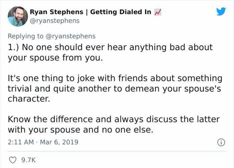 not talking about your spouse tweet