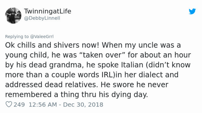uncle taken over by dead grandma
