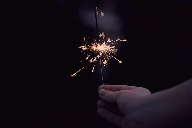 hand holding sparkler