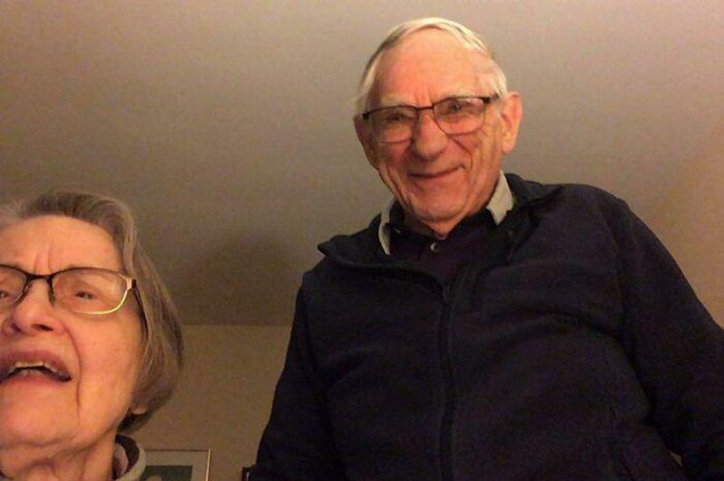 grandma and grandpa screenshot on facetime screen with emotional grandpa