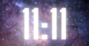 11:11 written on background of star consetallation
