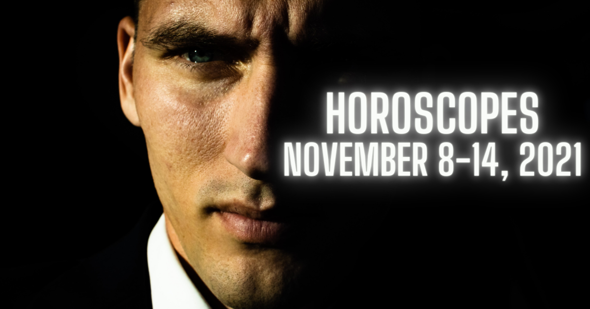 half of a man's face squinting beside 