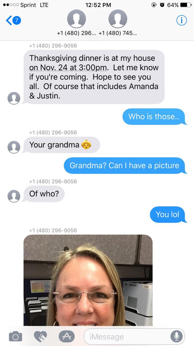 grandma sends picture in text conversation