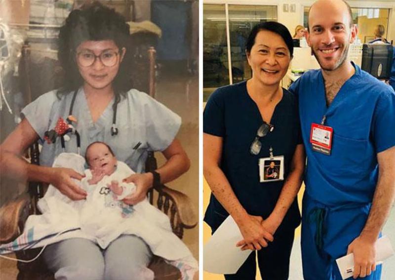 doctor and nurse side by side with 28 years difference