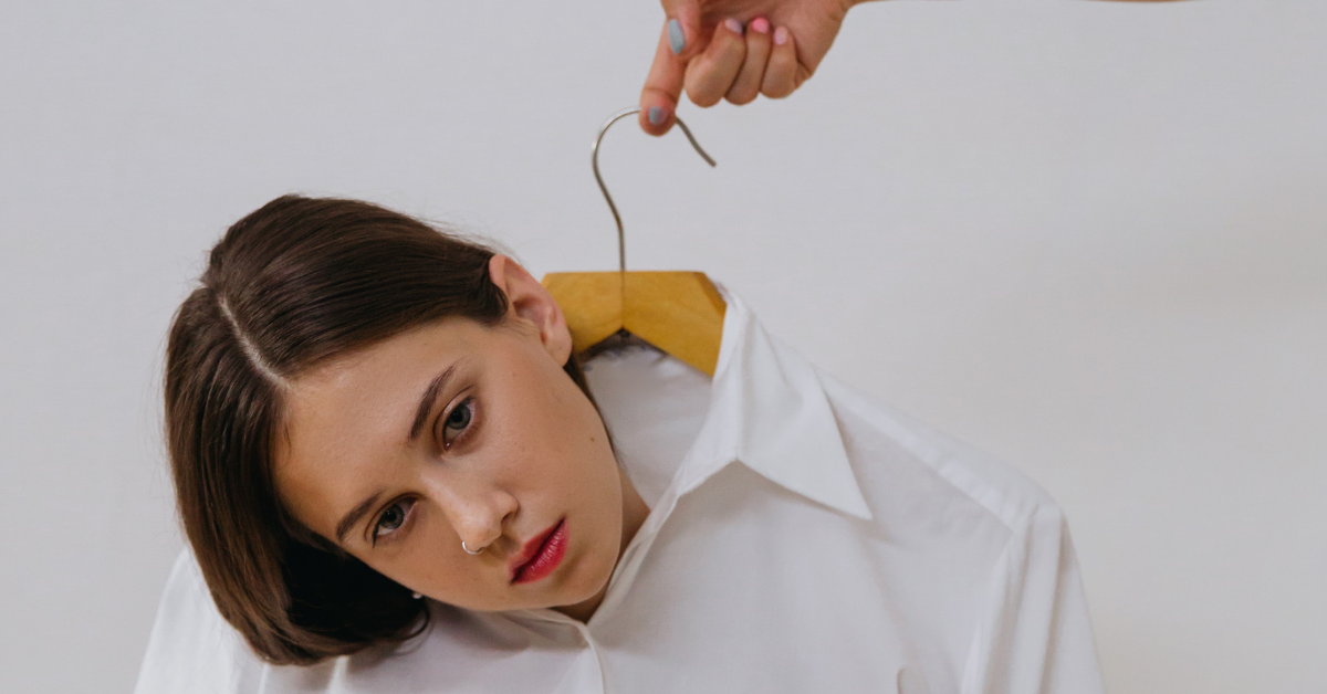 woman hanging by hanger