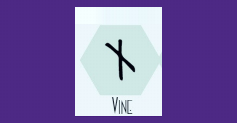 vine symbol on purple background