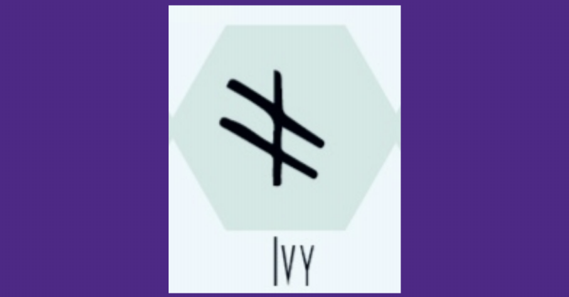 ivy symbol on purple background