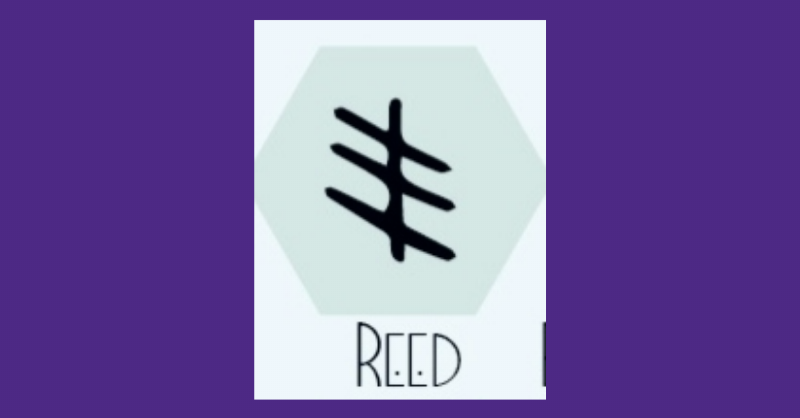 reed symbol on purple background