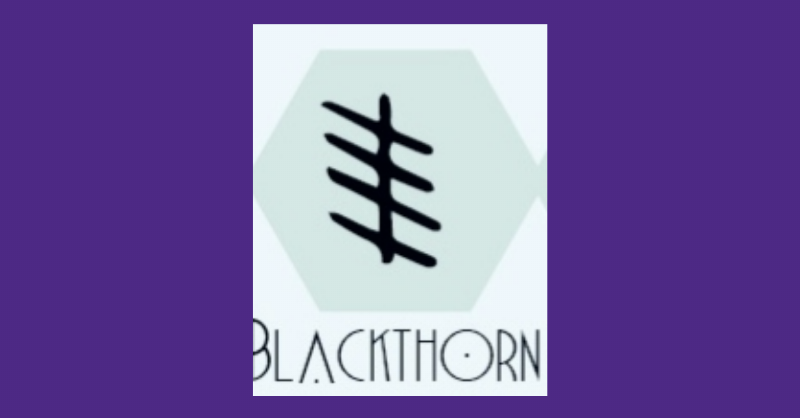 blackthorn symbol on purple background