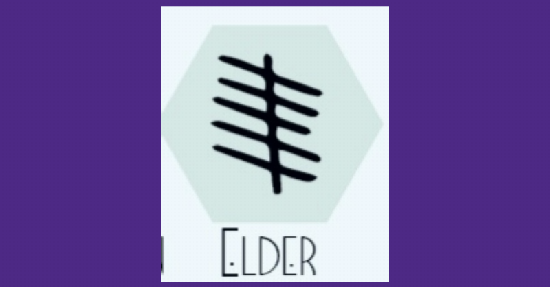 elder symbol on purple background
