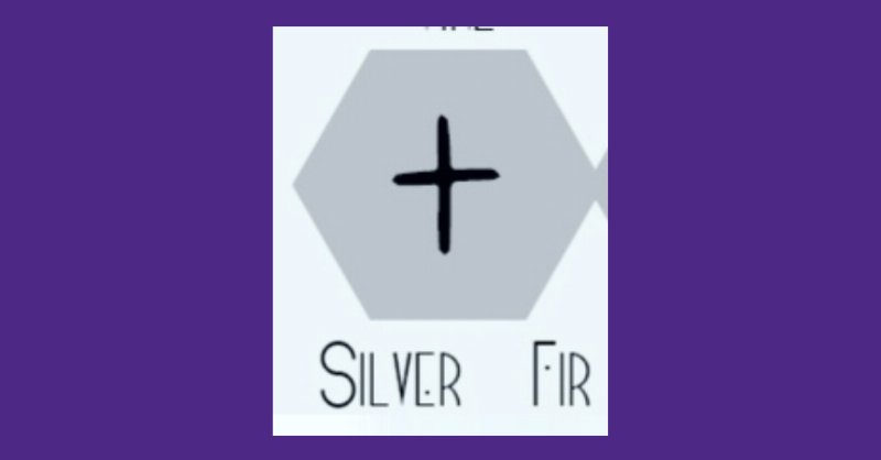 silver symbol on purple background
