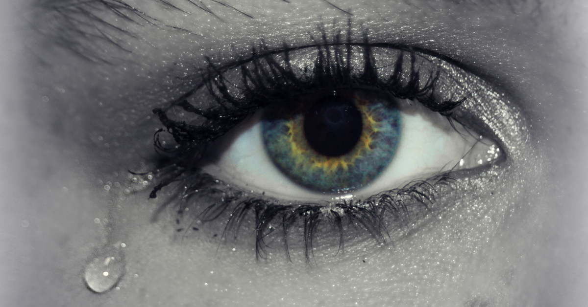 black and white close of blue eye