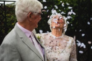 old couple in wedding photo