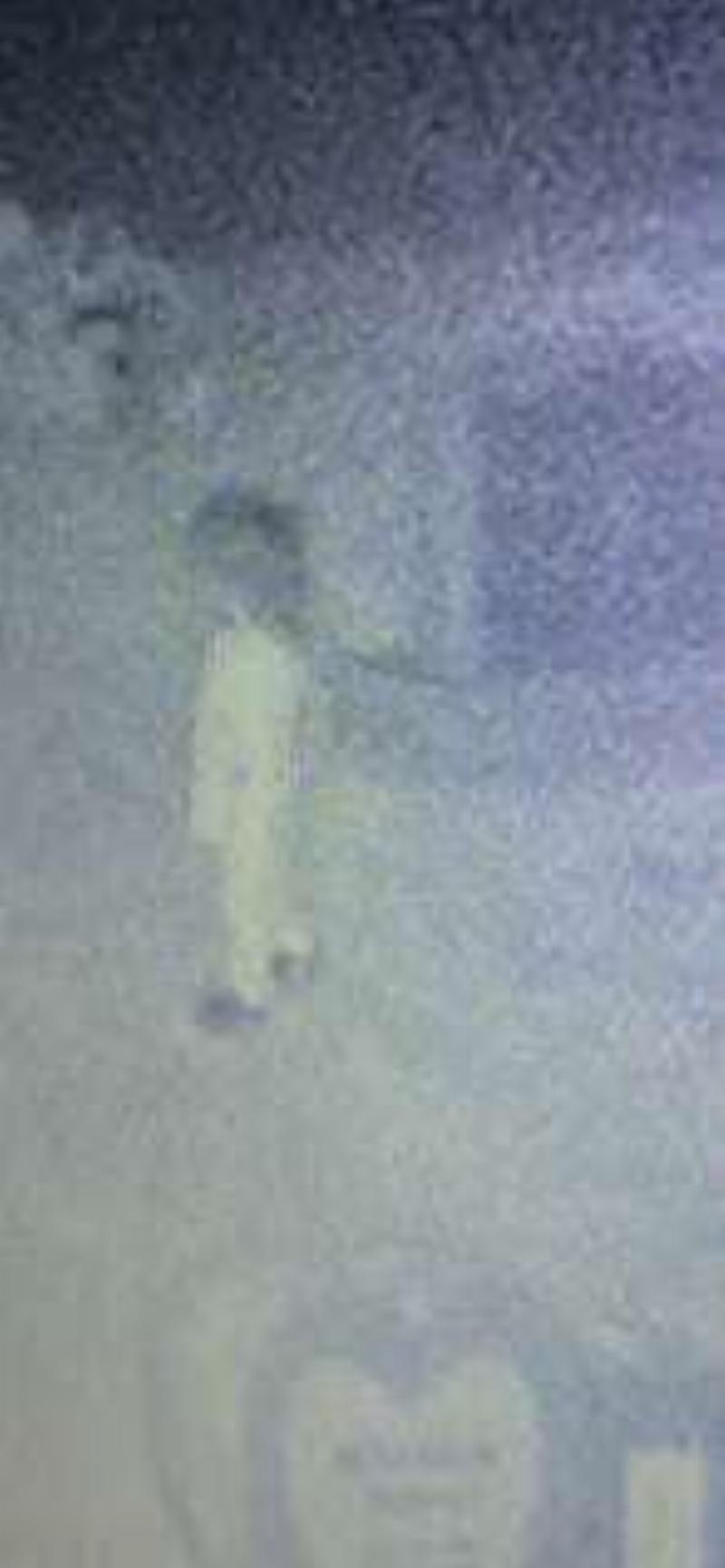 ghost of child figure standing in the graveyard