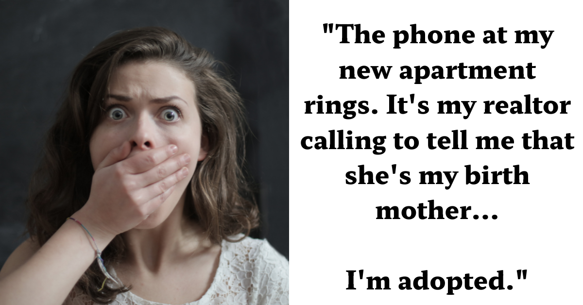 woman gasps by covering her mouth with her hands