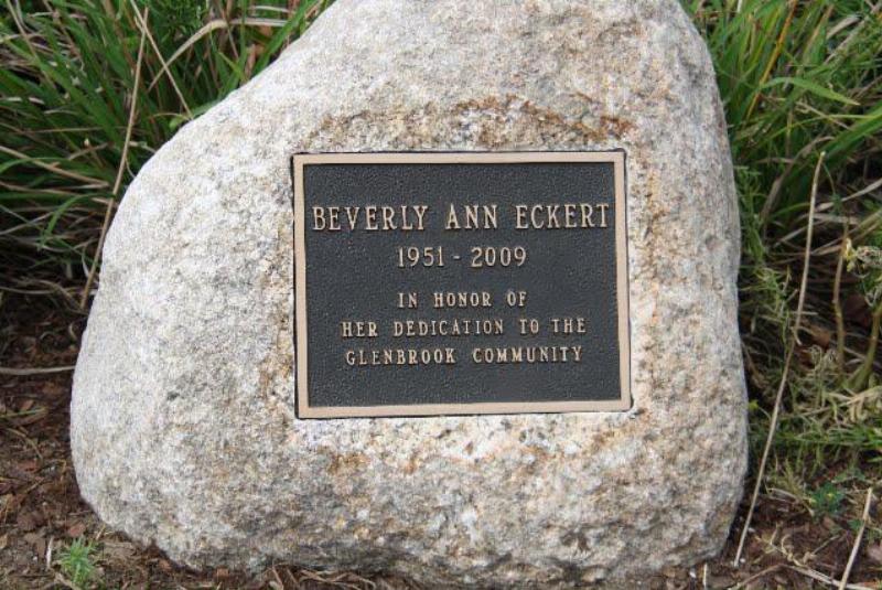 rock dedicated to beverly at the Glenbrook community