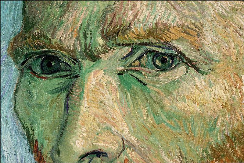 FRANCE - FEBRUARY 01: Paintings by Vincent Van Gogh in Paris, France In February, 1990 - Portrait of the Artist (detail), 1889. Musee d'Orsay, Paris.