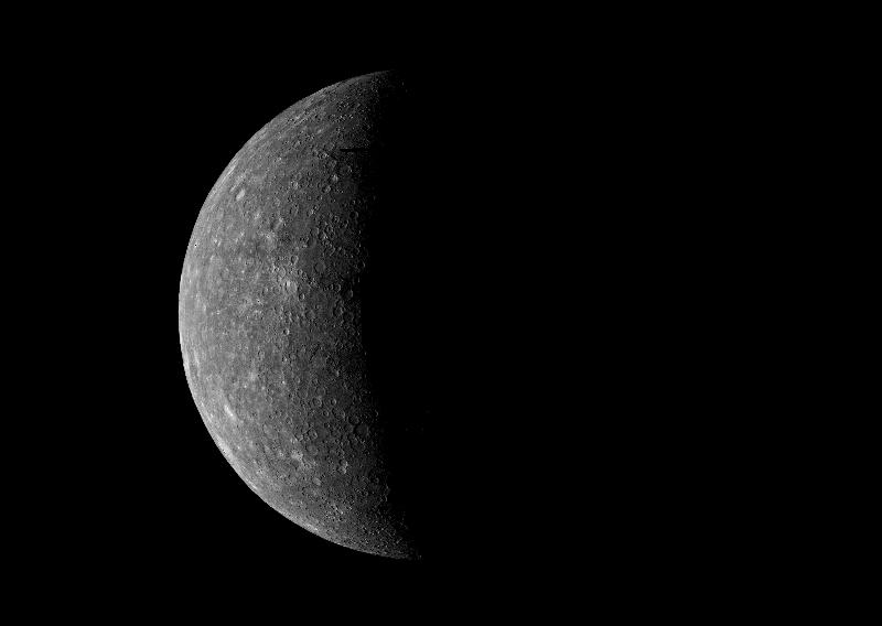 mercury satellite image in night sky