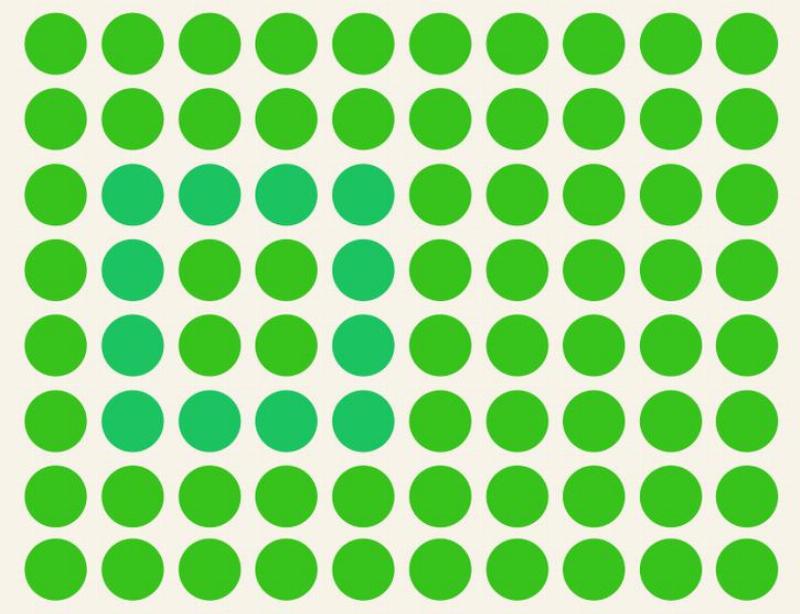 green circles in lines
