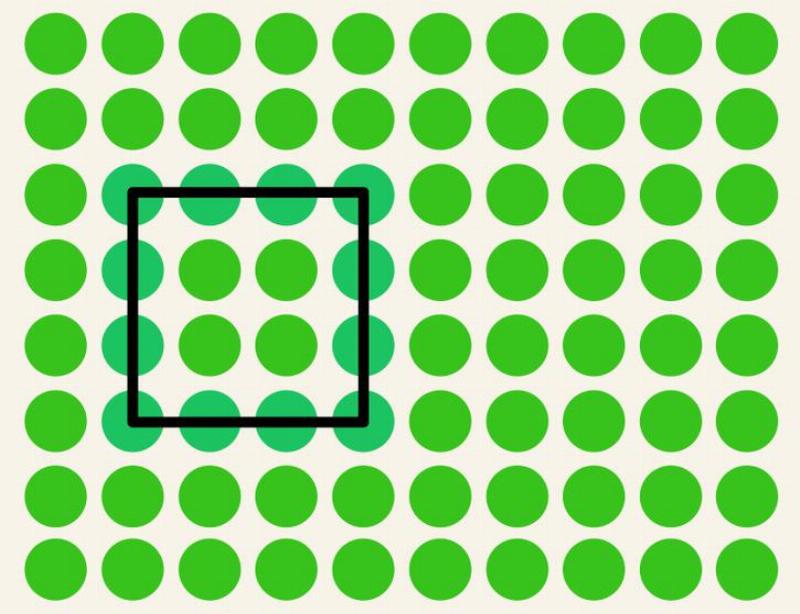 square over green circles