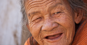 older woman smile