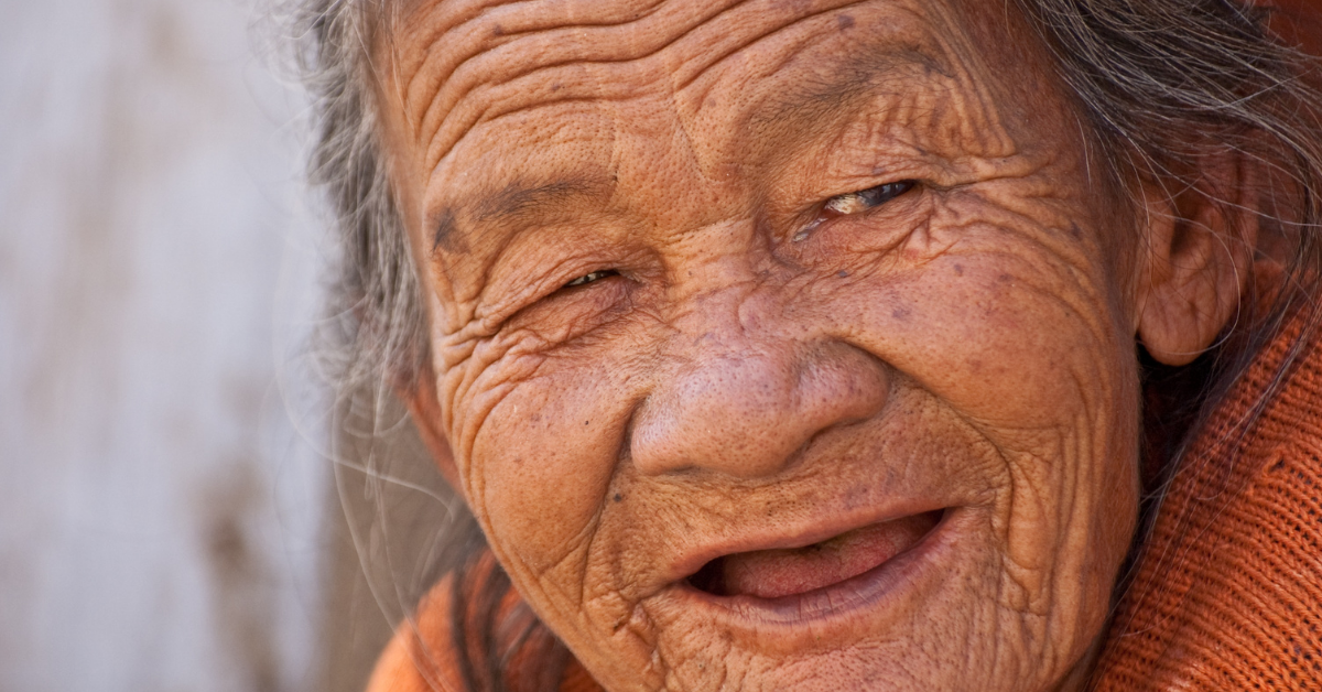 older woman smile