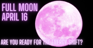 Full pink Moon with text 