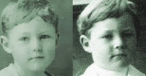 Left: the boy found in Mississippi. Right: Bobby Dunbar, before his disappearance